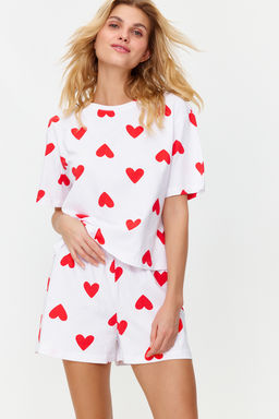 Trendyolmilla Pembe %100 Pamuklu Kalpli Sortlu Orme Pijama Tak?m? THMSS24PT00029 фото 9