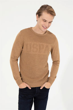 Мужской светло-коричневый меланжевый свитер Неожиданная скидка в корзине