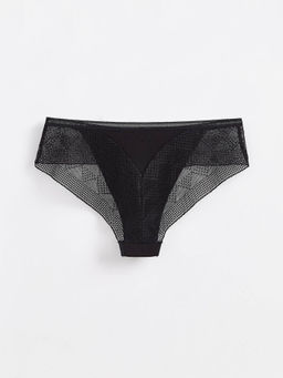 CONTE Трусы бикини из хлопка с итальянским кружевом DEMURE LB 1278 black - Conte elegant фото 4
