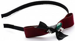 Ободок Бантик с ленточкой PU0325 бордо