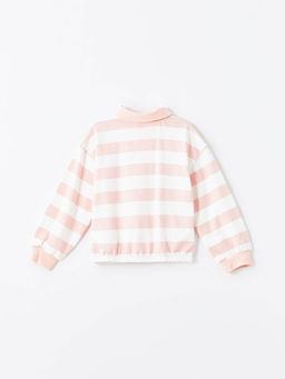 Polo Yaka ?izgili Uzun Kollu K?z ?ocuk Sweatshirt - Waikiki фото 3