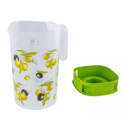 Кувшин 2л с крышкой с декором Fresh олива - Полимербыт фото 3