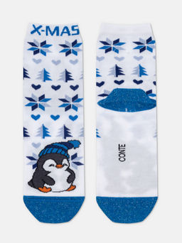 Цена за 2 пары. Носки новогодние белый - Conte elegant фото 4