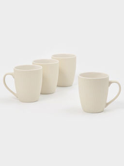 Кружки «Линии», набор 4 шт., 386 мл, 12×9×10 см, фарфор, молочные