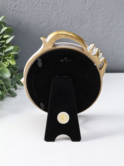 Фоторамка полистоун 10х15 см "Махровые тюльпаны" белая с золотом 14х2,5х20 см