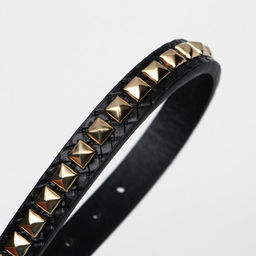 Ошейник рифленый Грани, 33 х 1,2 см, ОШ 23-29, чёрный - Пижон фото 5