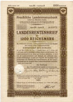 Облигация 4,5% 1000 рейхсмарок 1940 года Германия
