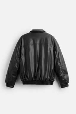 LEATHER EFFECT PUFFER JACKET - Zara фото 7