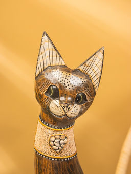 Сувенир «Кошка», 60×14×6 см, дерево, коричневый, МИКС
