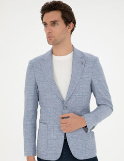 Mavi Slim Fit Keten Kar___ml_ Spor Ceket