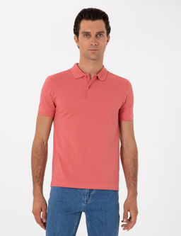 Mercan Slim Fit %100 Pamuk Polo Yaka Basic T-shirt