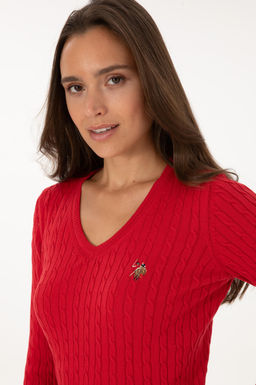 Kad_n K_rm_z_ V Yaka Basic Kazak Sepette S_rpriz _ndirim - U.s. polo assn фото 2