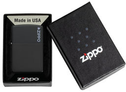 Зажигалка ZIPPO Логотип с черным матовым покрытием | Logo Black Matte 218ZL