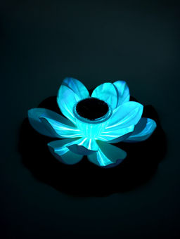 Садовый светильник для водоемов 28 х 28 х 9 см на солнечной бат-е "Лотос" бел N011