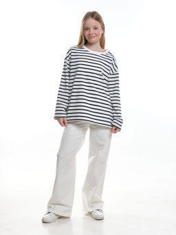 Лонгслив в полоску для девочки 22-7689 полоска - Mini maxi фото 5