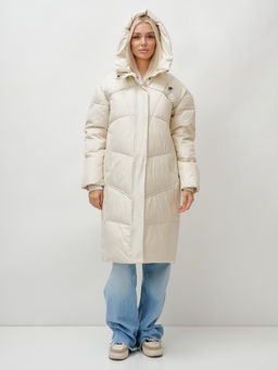 Пальто летучая мышь женское с капюшоном зимнее бежевого цвета 9616B - Mtforce фото 2