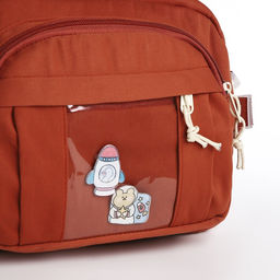 Сумка молодёжная на молнии, цвет коричневый - Simaland фото 4