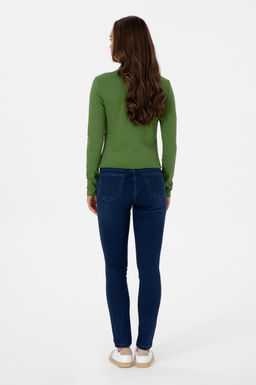 Kad_n Koyu Mavi Toohpick Fit Jean Pantolon