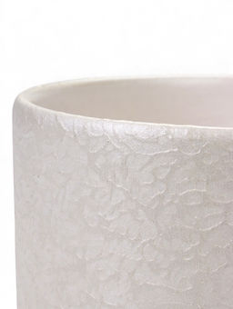 Горшок цветочный с поддоном 1,6 л, d15/h13 см белый керамика, "Перл" (М)