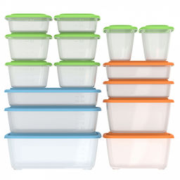 Контейнер для продуктов Гурман-6 набор 15шт: 0,31л 2шт, 0,45л 4шт, 0,56л 2шт, 0,8л 2шт, 1,5л 2шт, 1,8л 2шт, 2,7л, 3,5л, полипропилен, подходит для СВЧ и заморозки (Россия) - Домашняя мода фото 2