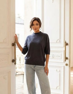 K13338 Джемпер (вязаный трикотаж) ГРАФИТ