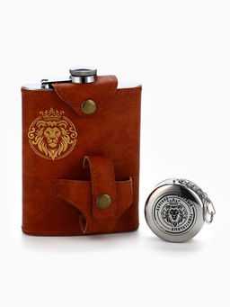Фляжка со складной стопкой в чехле «Лев», 240 мл, 75 мл