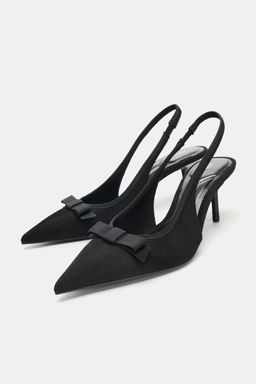 FABRIC SLINGBACK HEELS WITH BOW - Zara фото 4