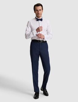 Beyaz Slim Fit Pamuk Kar___ml_ Ata Yaka Smokin G_mlek