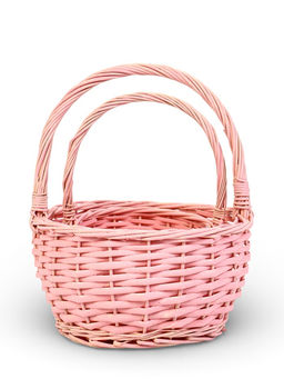 Корзина плетёная для хранения Vite, с ручкой, розовая, набор 2 шт.
