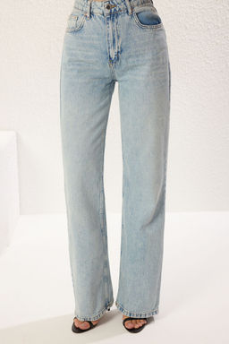 Ac?k Mavi Yuksek Bel Wide Leg Jeans TWOSS25JE00058 - Trendyolmilla фото 3