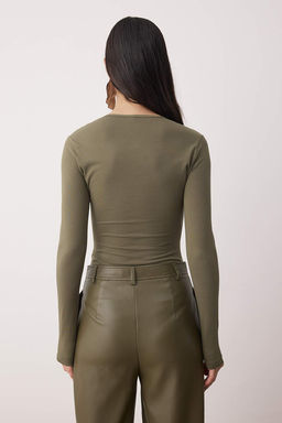 TRENDYOLMILLA Siyah Derin V Yakal? C?tc?tl? Orme Body TPRAW22BD0084  фото 26