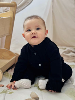Черный полушерстяной комбинезон - Kogankids фото 2