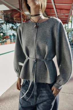 KNIT JUMPER WITH DRAWSTRING - Zara фото 13