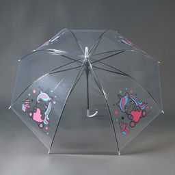 Зонт детский Единорожка? полуавтомат прозрачный, d=90 см - Funny toys фото 4