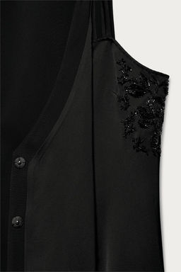 VESTIDO CORTO ABALORIOS MARISA BERENSON X ZARA / Negro фото 4