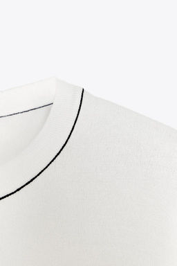 SHORT SLEEVE KNIT TOP WITH PIPING - Zara фото 13