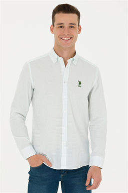 U. S. Polo Assn / Мужская зеленая рубашка с длинным рукавом - U.s. polo assn фото 8