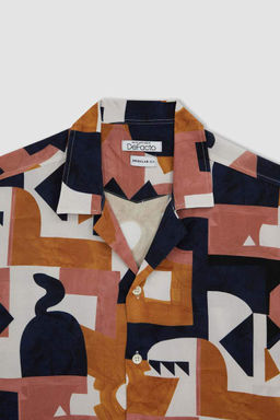 Рубашка обычного кроя с открытым воротником и короткими рукавами - Defacto фото 9