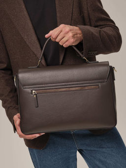 Мужская кожаная сумка Levi DBR 7115 коричневый шоколад  фото 7