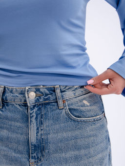 Лонгслив "Аида 3" голубой, кулирка с лайкрой