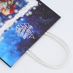 Цена за 4 шт. Пакет бумажный подарочный новогодний крафт Дед мороз 18?8?25 см