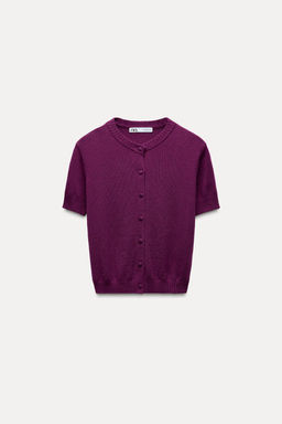 BASIC PLAIN SHORT SLEEVE KNIT CARDIGAN - Zara фото 3