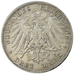 3 марки 1909 года A Германия (Шварцбург-Зондерсгаузен)  Смерть Карла Гюнтера