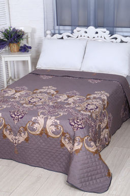 Покрывало-плед двухстороннее стеганое из полиэфирной ткани Полисатин Премиум 240Х212 N-Collection