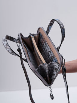 Сумка кожаная Azaro 30850 питон-адамантин