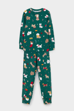 К 1552/тем.зеленый,собачки новый год пижама дет - Crockid фото 2
