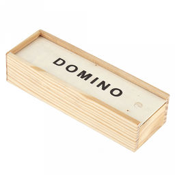 Домино "Ромб" кость пластик 4,4х2,1х0,5см, в деревянной коробке 16,9х5,6х3,8см (Китай)