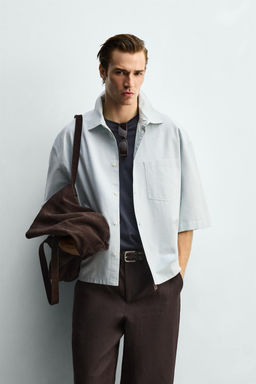 CAMISA BOXY FIT BOLSILLO / Verde agua - Zara фото 2