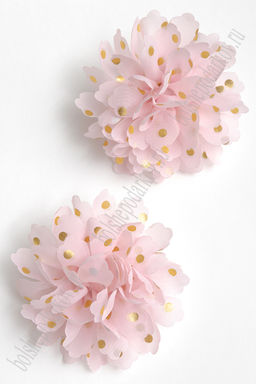 Цветочек шифоновый в горошек 9 см (20 шт) SF-5924, светло-розовый №24