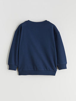 Bisiklet Yaka Real Madrid Bask?l? Erkek ?ocuk Sweatshirt